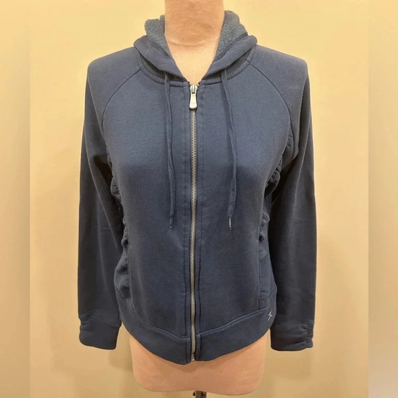 Women’s Danskin Blue Fleece Lined Zip Up Hoodie Sweatshirt Size Small - Picture 2 of 7